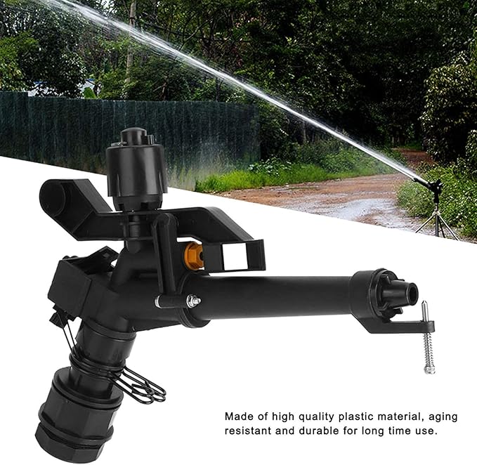 Garden Sprinkler, 360 Degree Rotating Adjustable Impact Sprinkler with Nozzle Set, 1.5in to 1in Heavy Duty Rocking Arm Sprinklers for Farm Lawn and Irrigation