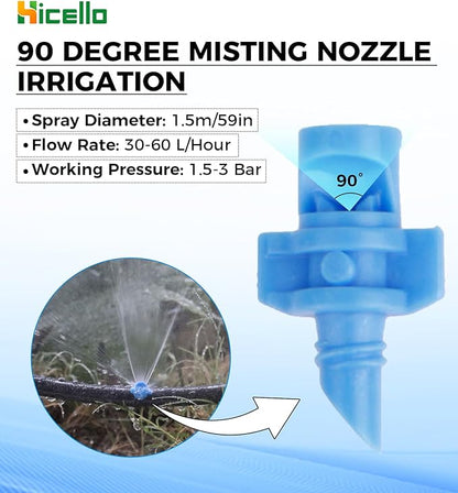 250PCS 90 Degree Misting Nozzle Irrigation, Sprinklers Sprayer for Garden Irrigation System, Micro Sprayer Refraction Automizing Drippers