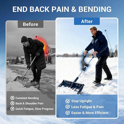 Universal Extension Shovel Handle, 5-Angle Adjustable Back Saver Attachment, ABS-GF Secondary Handle for Snow Shovel/Weedeater/String Trimmer/Rake & More Gardening Yard Tools Gifts for Men