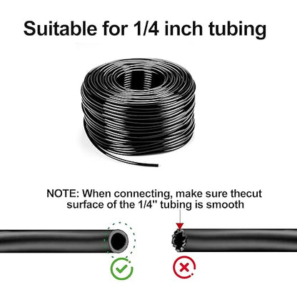 40 Pack 1/4 Inch Drip Tubing Irrigation Fittings Kit Set for 1/4" Drip Line with Push-to-Fit Connectors Includes 10 Tee 10 Coupling 10 Elbow 10 End Cap