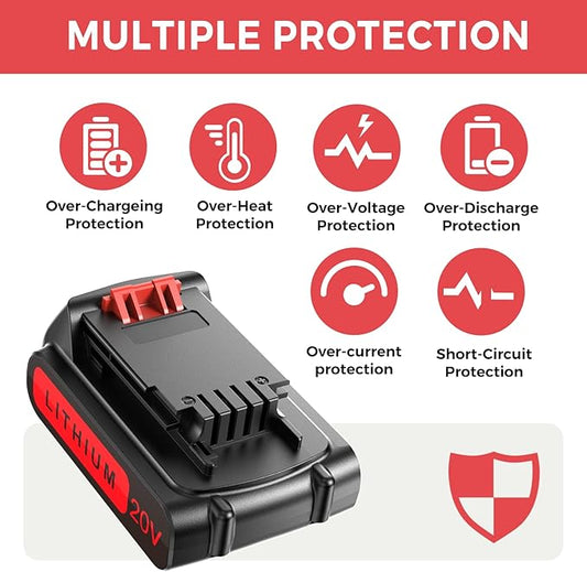 5.0Ah 20-Volt Replacement Battery for Black and Decker 20V Max Lithium Battery LBXR20 5000mAh, Compatible with Black and Decker 20v Cordless Power Tools.