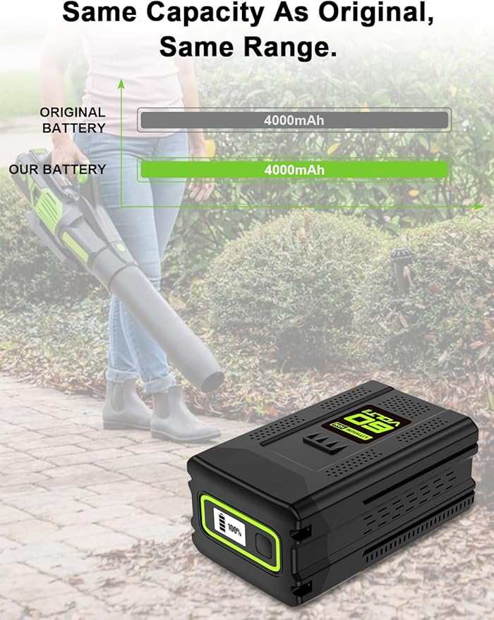 IEFUU 60 Volt 5000mAh Battery Compatible with Greenworks 60V Battery, Compatible with Green Works 60V Cordless Power Tool Rechargeable 5.0Ah Lithium-Ion Batteries, Compatible with Greenworks Pro