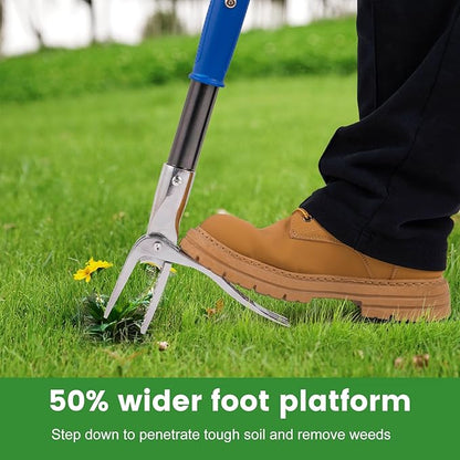 Stainless Steel Claw Stand Up Weed Puller Tool, Gardening Hand Weeding Tool with 51" Long Ergonomic Handle with Easy-Eject Mechanism