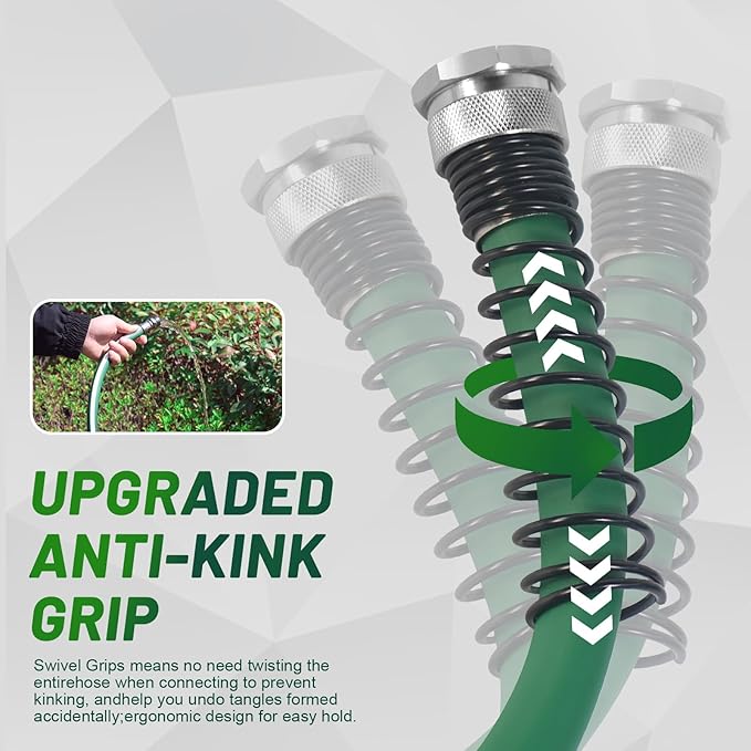 Short Garden Hose 10 ft – Hybird Water Hose Leader - Small Hose Extendsion, Heavy Duty Hose Extender for Lawn Watering, Car Washing - Burst 500 Psi (10 ft)