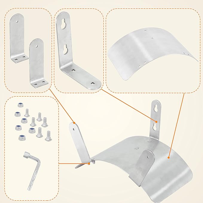 Gardzen Stainless Steel Hose Holder, Wall Mount Garden Hose Bracket Hanger for Outside