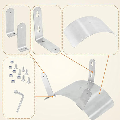 Gardzen Stainless Steel Hose Holder, Wall Mount Garden Hose Bracket Hanger for Outside