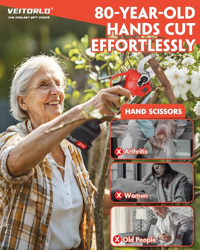 20V Electric Pruning Shears, Garden Shears, 30mm 1.2'' Cutting Diameter Portable Cordless Branch Cutter Tree Trimmer with LCD Display＆Replaceable Blade, Gifts for Men Dad Him Husband Christmas