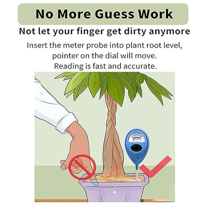 Soil Moisture Meter, 2 Packs Plant Water Meter, Moisture Meter, Blue + Blue Soil Test Kit, Soil Tester Hygrometer, Plant Water Meter, Plant Care Tools for House Plants, Gardening Gifts