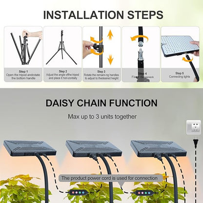 FECiDA Smart Control Tall Grow Light with Stand & Timer 4/8/12H, 25W Standing Grow Lights for Indoor Plants, Bonsai Tree, Bright Enough Like A Small Sun for Indoor Jungle, 24"-64" Height Adjustable