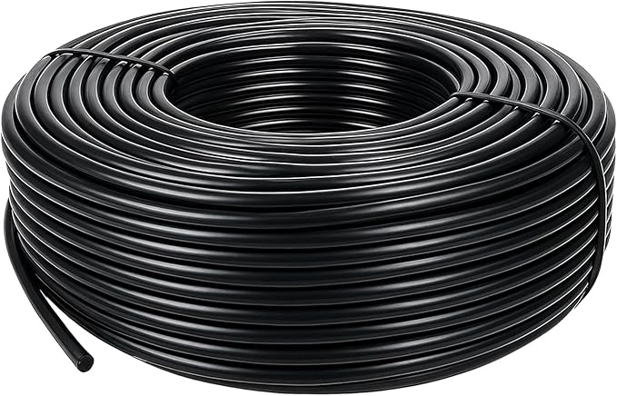 200 ft. 1/4 Drip Irrigation Tubing, Black Distribution Tubing for Drip-Irrigation-System, Polyethylene Drip Line, Drip-Irrigation Hose Tube for Quick-Connect Drip-Irrigation Emitters