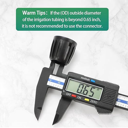 RedChili 14 Pcs 1/2 Inch Irrigation Tubing End Plug Fittings, (1/2" ID x0.6-0.65" OD) 16mm Drip Tubing Barbed Locked Nuts Connectors Anti-Drop 1/2" Plug Parts for Garden Lawn Irrigation System