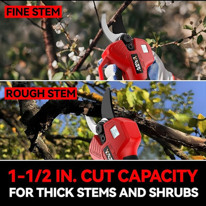 Electric Pruning Shears for Milwaukee M18 Battery, Portable Cordless Pruning Shears with LCD Display＆SK5 Blades, Adjustable Cutting Diameter 0.8-1.2 Inch for Gardening Tree Pruning(NO Battery)