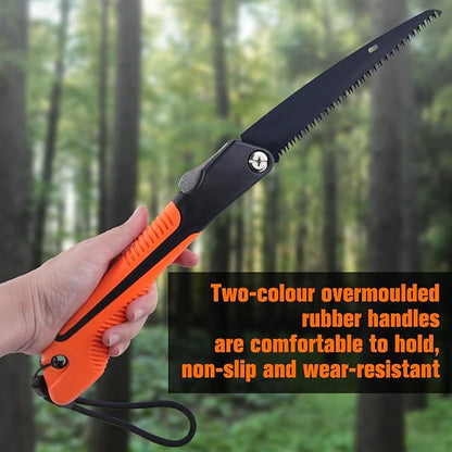 8Inch Folding Saw Camp Saw Folding Heavy Duty Rugged Blade Hand Saw Pruning Saw with Ergonomic Non-Slip Handle Design for Camping, Gardening, Hunting,Cutting Wood, PVC, Bone