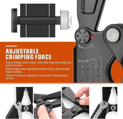 iCrimp Wire Rope Crimping Tool, Wire Rope Swager, Fishing Lines Crimping, for 1/64-inch to 3/16-inch Aluminum Oval Sleeves, Stop Sleeves, Loop Sleeves and Ferrules