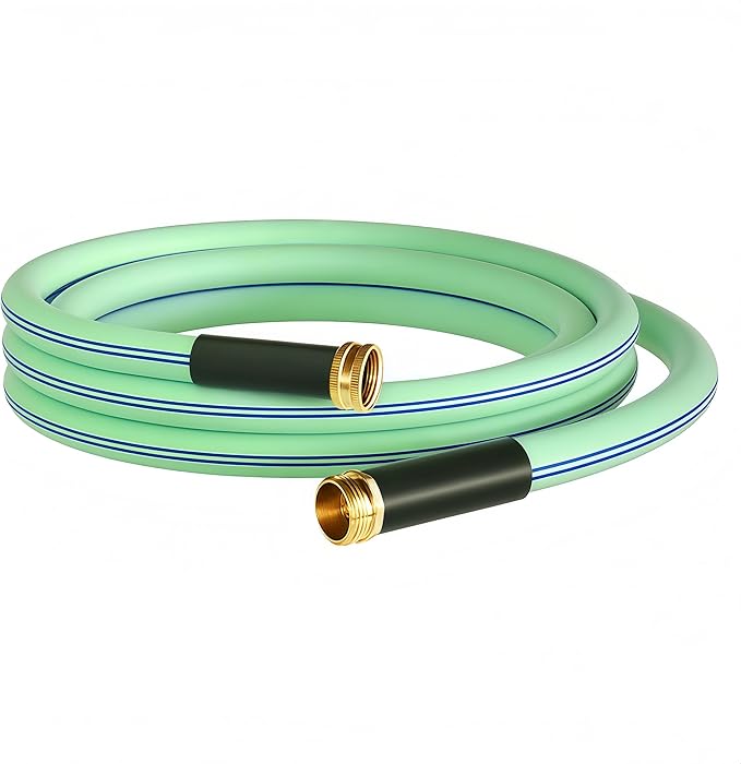 Atlantic Heavy Duty Garden Hose 10 ft x 5/8 Inch Green Color, Short Connection Leader Hose 10' with Male-Female Connectors (10 Feet)