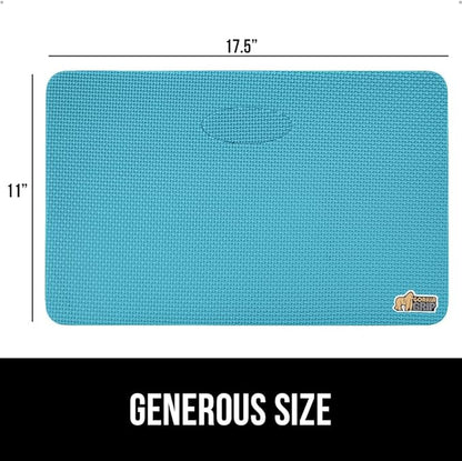 GORILLA GRIP Extra Thick Patent Pending Soft Foam Kneeling Pad, Supportive Large Cushion Knee Pads for Gardening, Baby Bath, Dirt and Water Resistant, Workout and Garden Supplies, 17.5x11, Turquoise