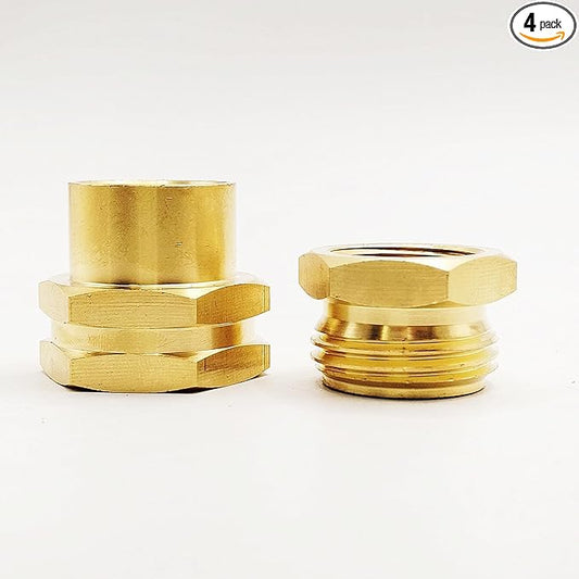 (Pack of 4)3/4'' GHT Female Male to 1/2'' FIP IPS Female Water Pump Garden Hose Tap Adapters with Washer Gasket for Home RV Camper Sprayer Irrigation Marine Boat Sprinkler Faucet