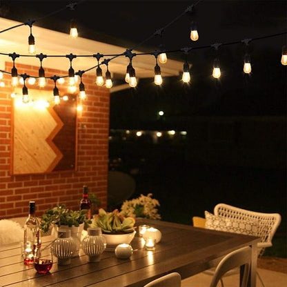 Outdoor Patio String Lights 100FT Waterproof IP65 Heavy Duty String Lights for Outside Lights for Yard with 30+2 Shatterproof 2200K LED Bulbs Connectable