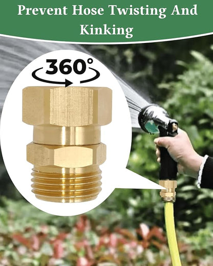 3/4 Ght Garden Hose 360° Swivel Connector Adapter,Swivel Fitting Use for Garden Hoses,Hose Nozzles,Sprayers,Lawn Sprinklers,and Other Garden Watering Devices