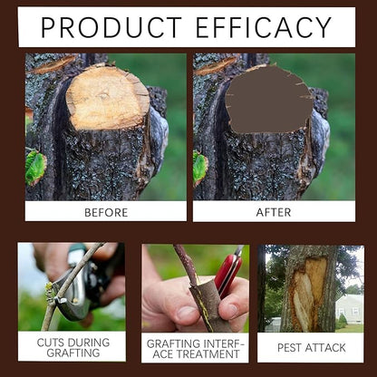 Tree Wound Pruning Sealer,Tree Wound Dressing with Brush, Bonsai Cut Paste, Trees Grafting Supplies, Pruning Sealer for Bonsai, Fruit Trees, Roses (2 PCS,500 g)