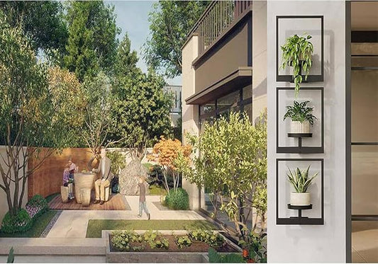 Hanging Planters 3 Pack, Wall Mounted Plant Hanger with Shelves for Window, Indoor Outdoor Wall Decor Planter for Living Room Entryway Plants