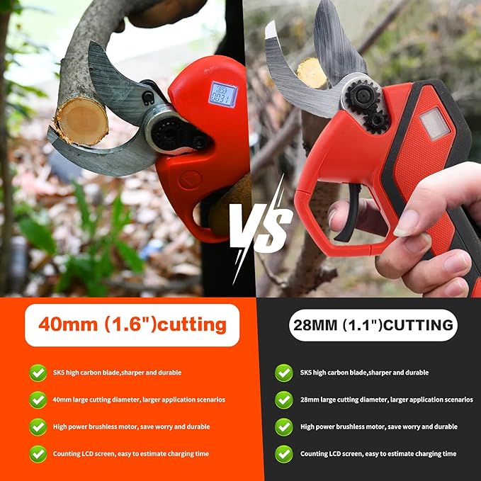 Pole Electric Pruning Shears with Portable Bag.Pole 1.6Inch Electric Pruner for Tree Trimming Pole Tree Trimmer with 1Pcs 2000mAh Batteries(Jovant)