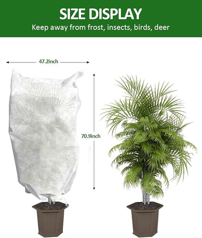 EAONE Plant Covers Freeze Protection 47x71”, Set of 4 Winter Frosts Cloth for Outdoor Plants, Reusable Frost Blankets Tree Wrap Protector for Shrub Cold Weather Bird Insect Prevention, White