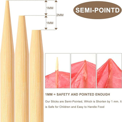 300 Pack Marshmallow Roasting Sticks, 30 Inch Smores Stick Extra Long for Fire Pit, 5mm Thick Bamboo Barbecue Skewers Outdoor for BBQ Kabob Grilling, Campfire, Hotdog, Plant Support