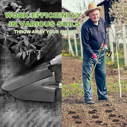 TCBWFY Auger Drill Bit for Planting 1.6x16.5inch Extended Length Garden Auger Spiral Drill Bit for Planting Bulbs Flowers,Post Hole Digger for 3/8”Hex Drill