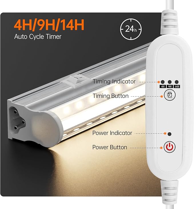 Bstrip Plant Shelf with Grow Light with Timer, Tall Plant Stand with Adjustable Rack and Wheels, 6 Pack T5 3FT Full Spectrum Grow Lights for Indoor Plants, Seed Starting, Seed Tray, 35.4"x13.8"x70.8"