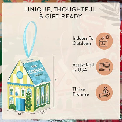 Modern Sprout Homegrown Ornament Grow Kit, Organic Basil, Mint, and Lavender Seeds, Gift Topper for Planting Indoor & Outdoor, Christmas Tree Ornaments, Unique Gardening Gifts & Holiday Decor - 3 Pcs