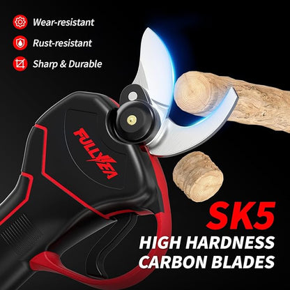 Electric Pruning Shears, Upgraded 1.4" Cutting Diameter Brushless Electric Pruner with 2Pcs 2.0Ah Rechargeable Battery, Power Cordless Pruning Shears for Tree Trimming Branch Cutter