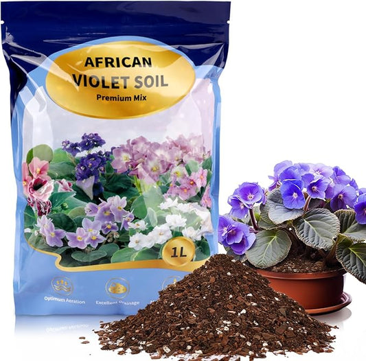African Violet Potting Soil Mix 1qt, Pre-Mixed Acid Soil Ideal for African Violets to Ensure Optimal Nutrient Uptake and Vibrant Blooms