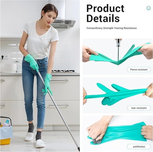 ThxToms Chemical Resistant Nitrile Gloves, Resist Household Acid, Alkali, Solvent and Oil, Latex Rubber Free, 1 Pair Small