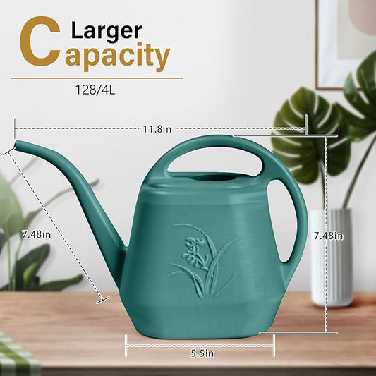 Watering Can - for Home Plant Garden - 1 Gallon - Green