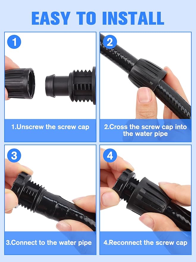 Kalolary 12PCS 1/2" Irrigation Fittings Drip Irrigation End Cap for (1/2" ID x0.6-0.63" OD) Tubing Anti-Drop Irrigation Fitting End Plug for Drip Tubing (1/2 End Caps)