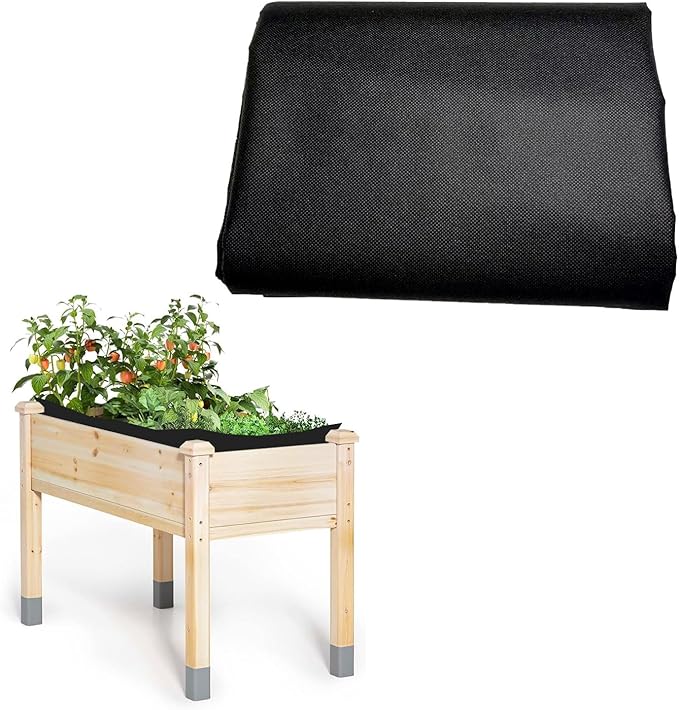 Longzhuo 63" X 83" Raised Garden Bed Liner - Non Woven Fabric for Winter Greenhouse Vegetable Gardening, Cuttable Plant Liner with Soil Containment & Water Drainage for Flower Pots