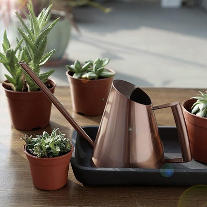 Tissting Bronze Long Spout Watering Can Stainless Steel Plant Watering Pot Garden Green Plant Flower Watering Kettle for Indoor Outdoor Plants Garden Flower(400ML)