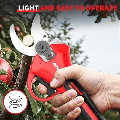 NAWIN Electric Pruning Shears, 40mm 1.6'' Cutting Diameter Professional Cordless Electric Pruner for Tree Trimming Branch Cutter, With 2pcs 2.0Ah Batteries, Brushless Motor, Electric Garden Shears