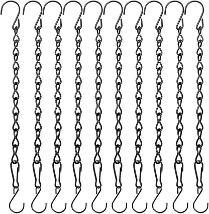 YINGFENG 10 Pack 9.5 Inch Black Hanging Chains, Garden Plant Hangers for Hanging Bird Feeders, Billboards, Chalkboards, Basket, Planters, Lanterns, Wind Chimes and Decorative Ornaments Etc.