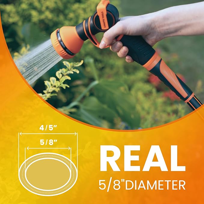 Giraffe Tools Garden Leader Hose 3ft x 5/8", Short Water Hose Heavy Duty, Flexible, Lightweight Hybrid Hose with Swivel Handle, Male to Female Fittings, Burst 600 PSI
