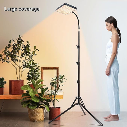 FECiDA Sunlight Plant Grow Light with Tripod Stand, 25 Watt Grow Lights for Indoor Plants, Seed Starting, Daisy Chain Function, Plug and Play, 24"-64" Height Adjustable