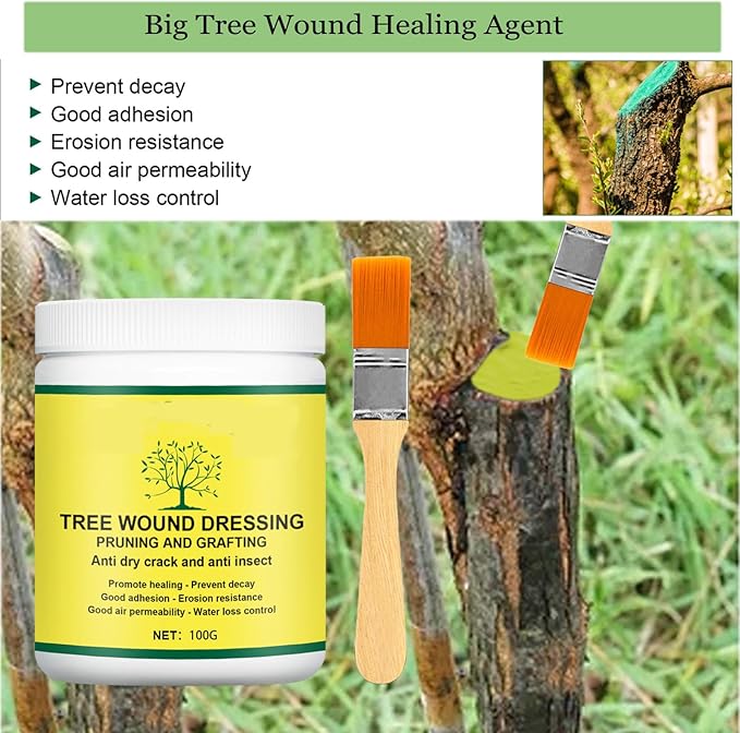 Tree Wound Sealer, Tree Pruning Sealer, Bonsai Cut Paste, Grafting Paste Grafting Wax, Tree Wound Dressing for Trees, Shrubs, Roses (2PCS)