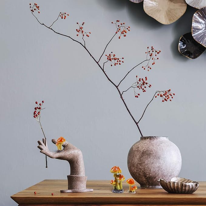 3pcs Resin Mushroom Miniature Fairy Garden Decoration Accessories Sculptures Statues,Yard Decor for Outside Gnomes Outdoor Decor for Patio Zen Garden