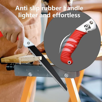 Wooden SawSet, Including One Medium Length Cutting Saw 10.5" and One Double-Sided Saw 6",for Home Pruning, Logging, Woodworking,Landscaping.