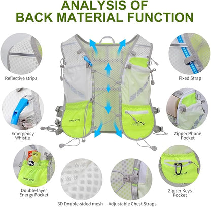 Running Hydration Vest Backpack, Lightweight Water Backpack with 1.6L Water Bladder Daypack for Women Men,Adjustable Running Vest Pack for Trail Running Hiking Cycling Race Marathon