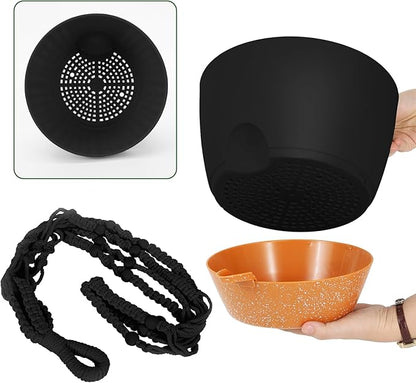 GARDIFE 10 Inch Hanging Planters with Macrame Plant Hanger for Indoor and Outdoor Plants, 2 Pack Large Self Watering Hanging Plant Pot with Basket Flower Pot with Drainage Hole, Black