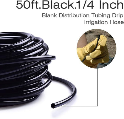 MIXC 1/4 Inch Blank Distribution Tubing Drip Irrigation Hose, 50ft Roll
