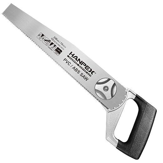 13-Inch Heavy Duty Pipe Saw - Adjustable Angle Hand Saw for PVC, ABS, Wood, Drywall & Plastic - Compact Design for Tight Spaces, Gardening, Trimming & General Purpose Cutting