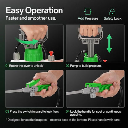 VIVOSUN 1.35 Gal/5L Pump Sprayer, Garden Water Sprayer for Plants, Weeds & Lawn Care, with 3 Nozzles, 50'' Long Hose & Pressure Relief Valve